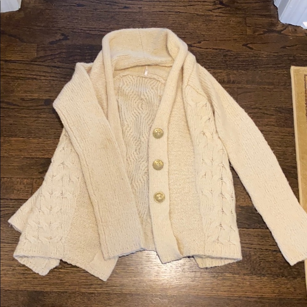 Free People Cable Knit Cardigan